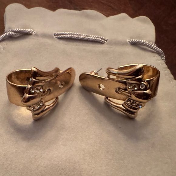 Jewelry - Anthropologie Gold Tone Earrings with Rhinestones